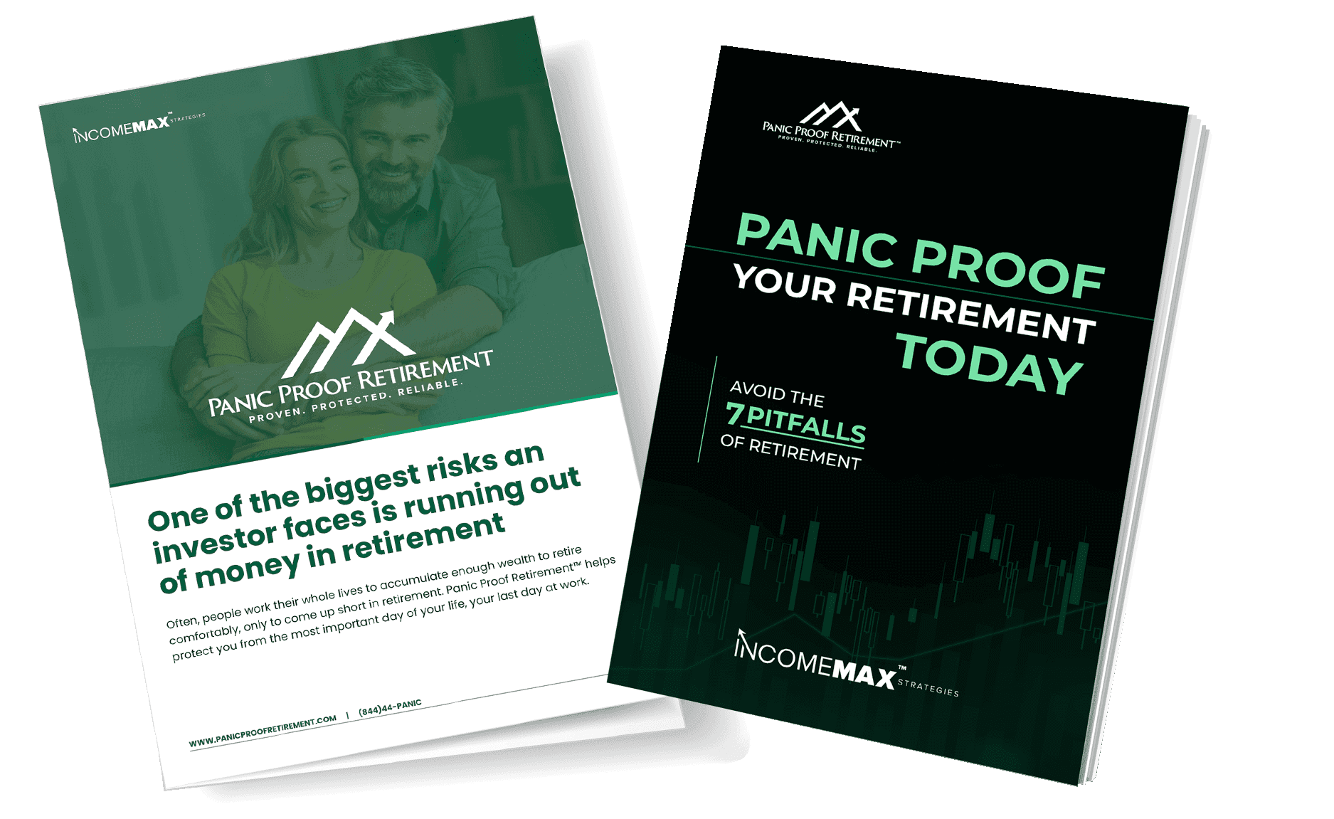 Panic Proof Retirement Kit — IncomeMAX brochure and Panic Proof Your Retirement Today book